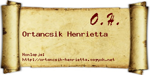 Ortancsik Henrietta névjegykártya